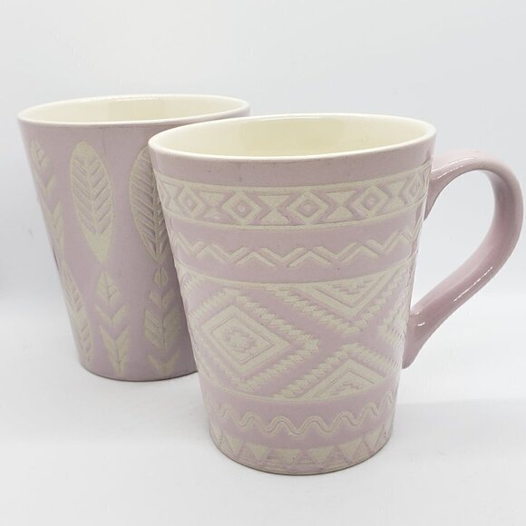 Mugs * Pale Lavender * Southwest Feather Print - Picture 2 of 6